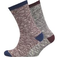 Fox & King Mens Two Pack Boot Socks Burgundy