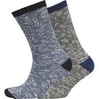 Fox & King Mens Two Pack Boot Socks Blue Marl