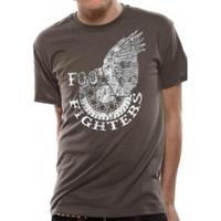 foo fighters winged wheel mens small t shirt grey