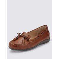 Footglove Leather Tassel Boat Shoes