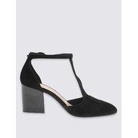 footglove suede angular heel court shoes