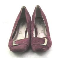 Footglove, size 6 burgundy suede wedge heeled pumps