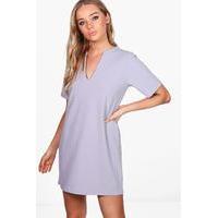 Formal Boxy Clean Cut Shift Dress - ice