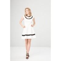 Fontana DIONISIA_WHITE-BLACK women\'s Dress in white