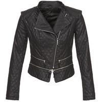 fornarina juliane womens leather jacket in black