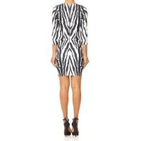 FONDA - Zebra print bodycon dress with 3/4 sleeves