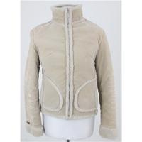 foxhole size 10 beige faux shearling jacket