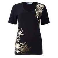 foil print jersey top