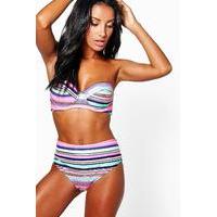 Foil Stripe Underwired Bikini - multi