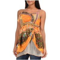 for her paris top jeanne womens blouse in orange