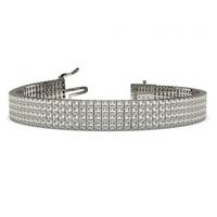 Four Row Prong Setting Princess Diamond Tennis Bracelet