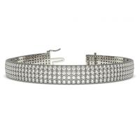 Four Row Pave Setting Round Diamond Tennis Bracelet