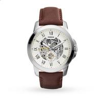 fossil automatic brown leather watch me3052