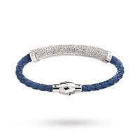 Folli Follie Dazzling Blue PU Bracelets Silver & Clear Crystal