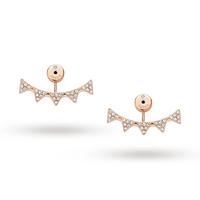 Fossil Rose Gold Plated Spike Ear Jackets