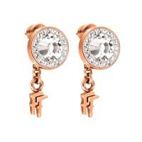 folli follie classy flash stud earrings clear stone