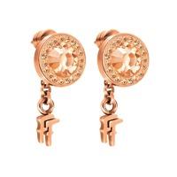 folli follie classy flash stud earrings champagne stone