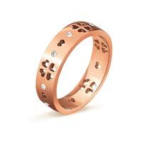 folli follie love fortune rose gold ring with clear stones