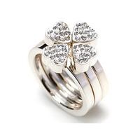 folli follie heart for heart triple band silver ring