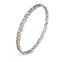 folli follie love fortune silver heart bangle 65mm