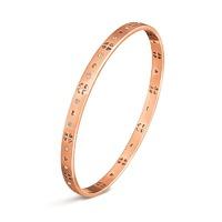 Folli Follie Love & Fortune Rose Gold Bangle with Clear Stones 65mm