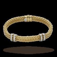 fope 18 yellow and white gold maori two row 018ct diamond bracelet