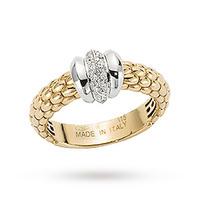 fope 18ct yellow gold solo 010ct diamond ring ring size p