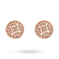 fossil ladies rose sig earrings