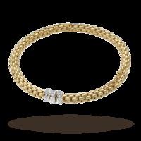 fope 18ct yellow gold solo flexit 030ct diamond bracelet