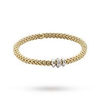 fope 18ct yellow gold solo flexit 017ct diamond bracelet