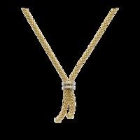 FOPE 18 Yellow and White Gold Maori Tassel Diamond Necklace