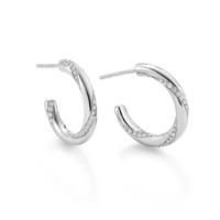 fortune duo white gold hoop earrings