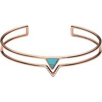 FOSSIL Ladies Rose Gold Plated Turquoise Torque Bangle