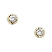 FOSSIL Ladies Gold Plated Round Stud Earrings