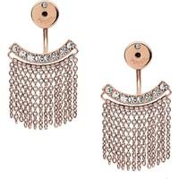 FOSSIL Ladies Rose Gold Plated Fringe Ear Jackets