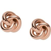 FOSSIL Ladies Rose Gold Plated Knot Stud Earrings