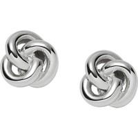 fossil ladies silver plated knot stud earrings