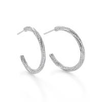 Fortune White Gold Hoop Earrings