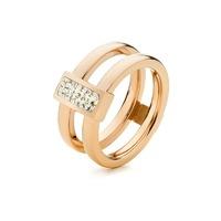 folli follie match dazzle ii plain rose gold double ring