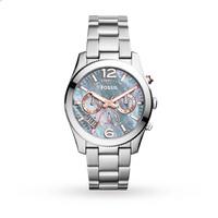 fossil ladies grey silver watch es3880