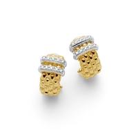 fope lavinia 18ct gold diamond set huggie earrings