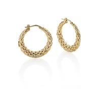 fope lovely daisy 18ct gold hoop earrings