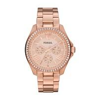 fossil cecile ladies stone set rose gold plated bracelet watch