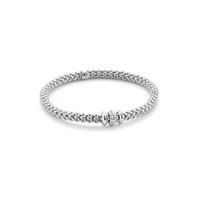 FOPE FLEX\'IT SOLO 18CT WHITE GOLD 0.17CT DIAMOND SIZE XL BRACELET