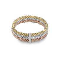 Fope FLEX\'IT SOLO Bracelet 0.34ct Diamond 18ct White, Rose And Yellow Gold