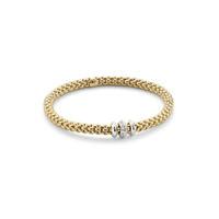 Fope FLEX\'IT Solo 18ct Yellow White Gold 0.17ct Diamond Size S Bracelet