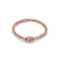 Fope Flex\'It Wild Rose 18ct Rose Gold 0.25ct Diamond Size L Bracelet