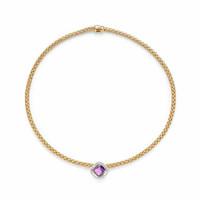 fope flexit solo necklace amethyst diamond 18ct yellow gold