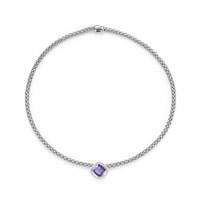 Fope FLEX\'IT SOLO Necklace Iolite Diamond 18ct White Gold