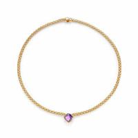 Fope FLEX\'IT SOLO Necklace Amethyst 18ct Yellow Gold